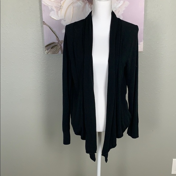 LOFT Sweaters - LOFT Waterfall Cardigan in Solid Black